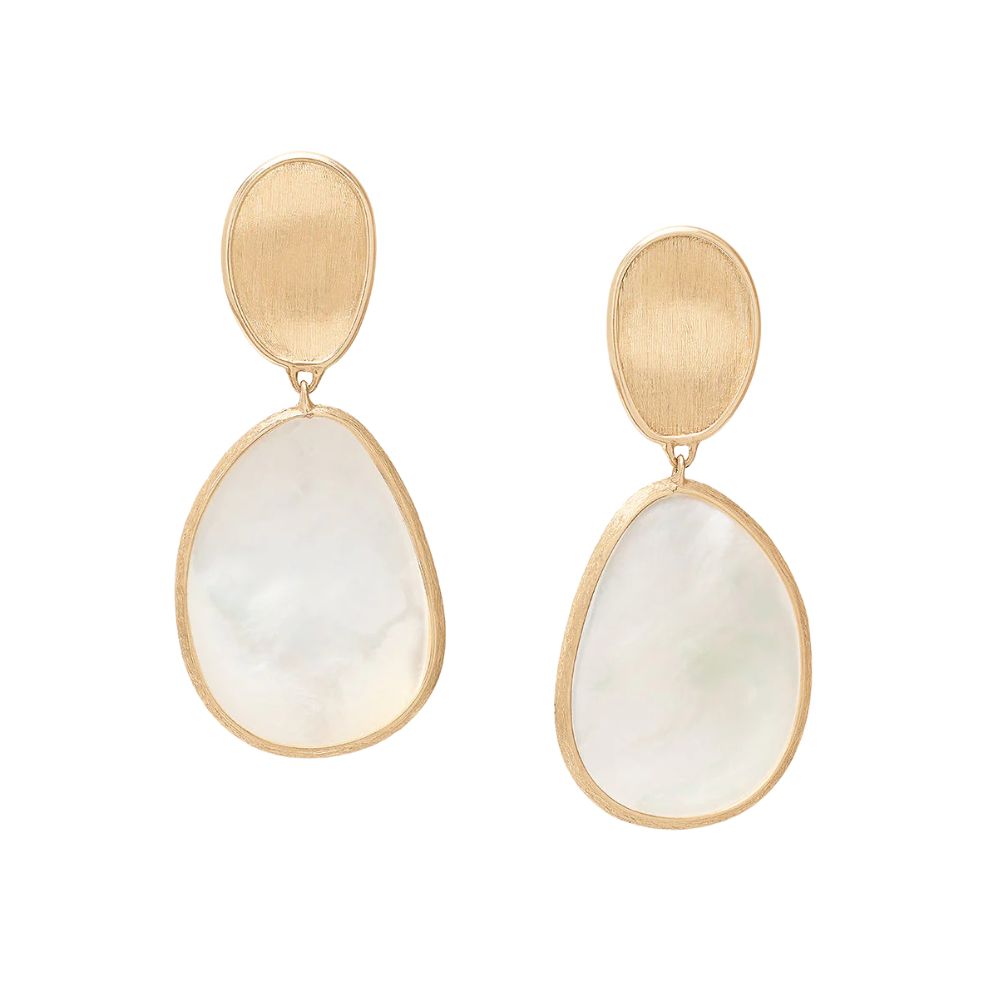 Marco Bicego Lunaria Collection 18k Yellow Gold Mother Of Pearl Drop Earrings